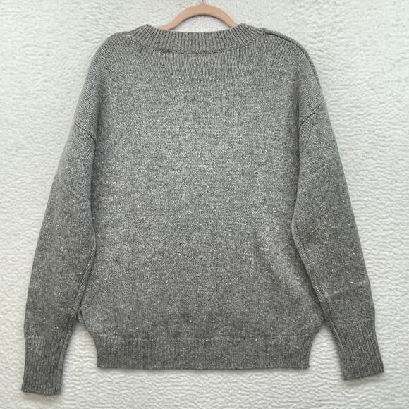One Grey Day Sweater Womens Small Gray Lyle Cashmere Speckled Pullover Knit Cozy - Picture 2 of 11
